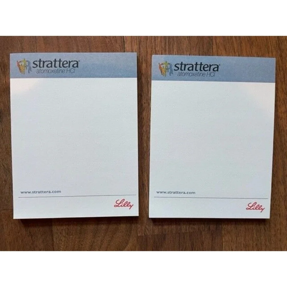 2‎ VINTAGE DRUG REP PHARMACEUTICAL NOTEPADS ELI LILLY STRATTERA STICKY NOTE PADS